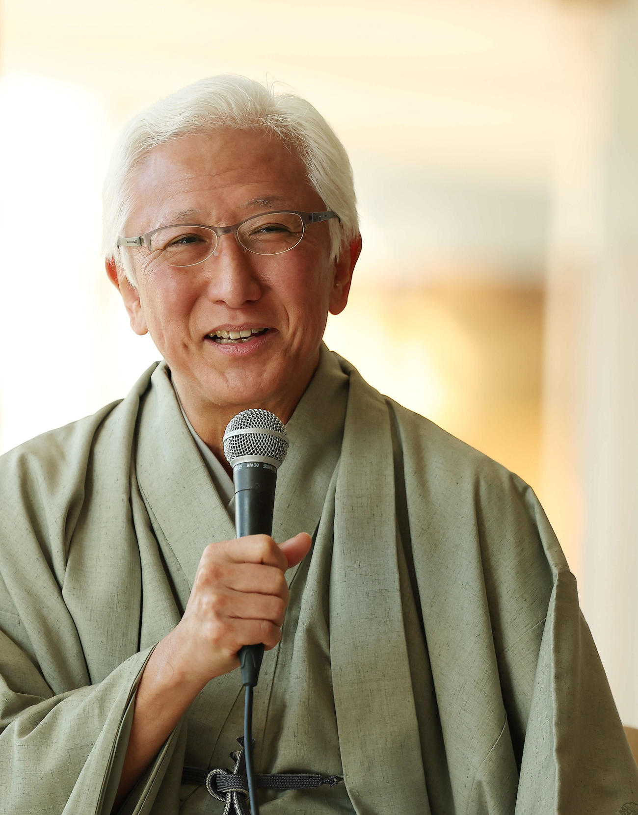 取材会に臨む中村時蔵（撮影・河田真司）