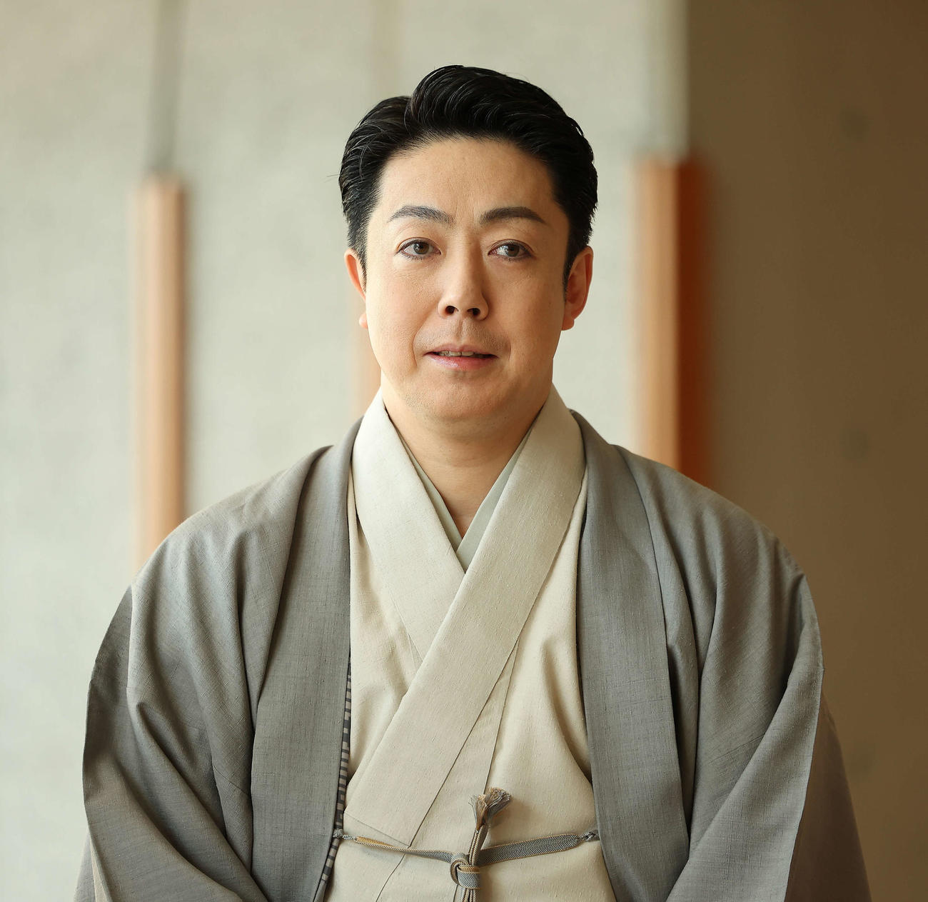取材会に臨む尾上菊之助（撮影・河田真司）