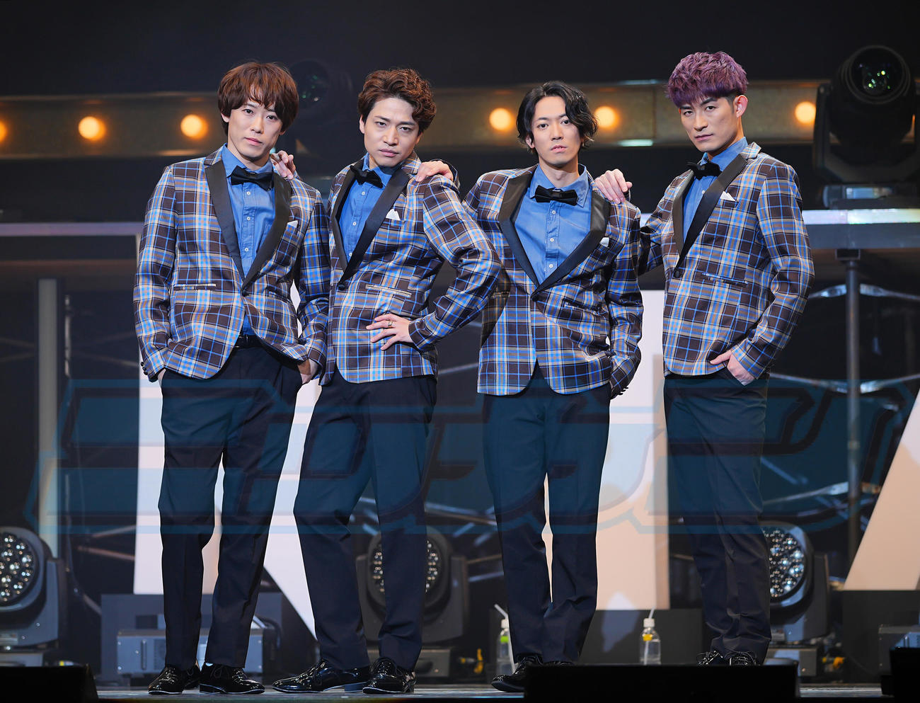 「ENTA！6 4U．Zepp in de SHOW」公開ゲネプロを前に取材会に応じるふぉ～ゆ～の、左から越岡裕貴、福田悠太、辰巳雄大、松崎祐介（撮影・垰建太）