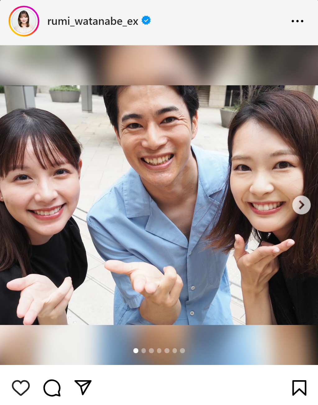 渡辺瑠海アナのインスタグラムから
