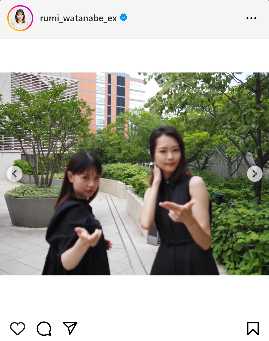 渡辺瑠海アナのインスタグラムから