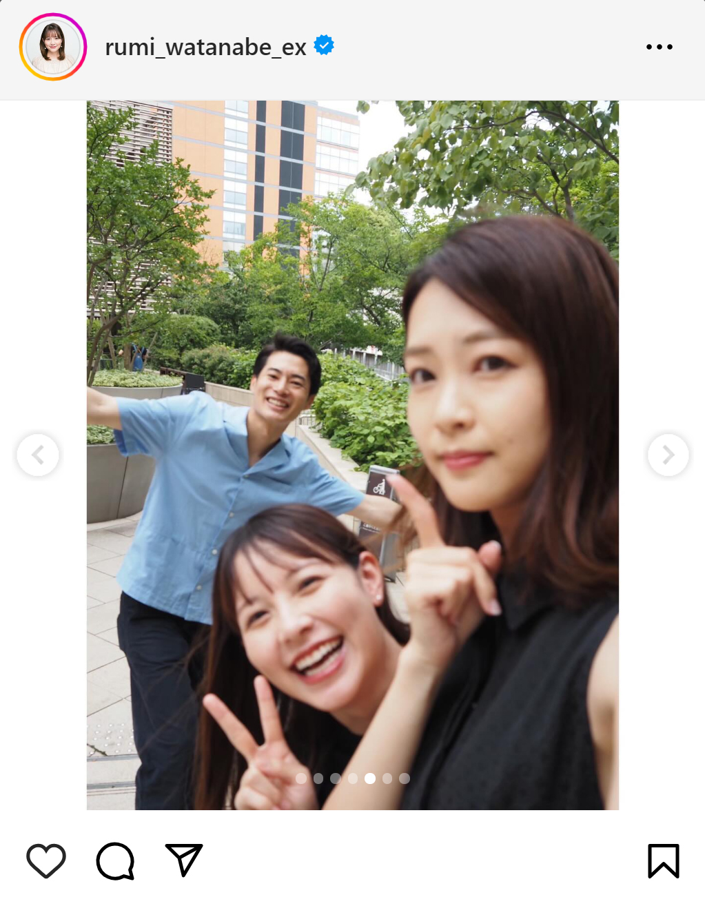 渡辺瑠海アナのインスタグラムから