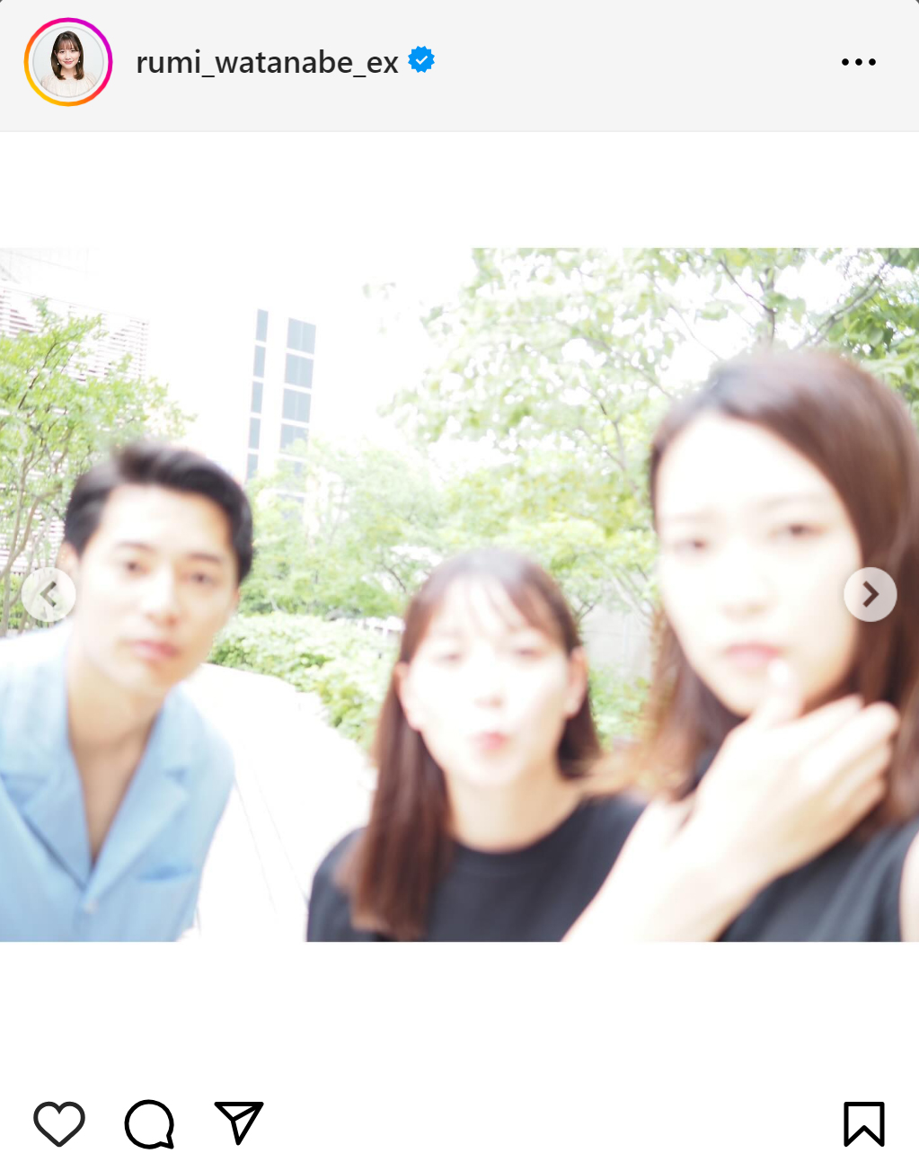 渡辺瑠海アナのインスタグラムから