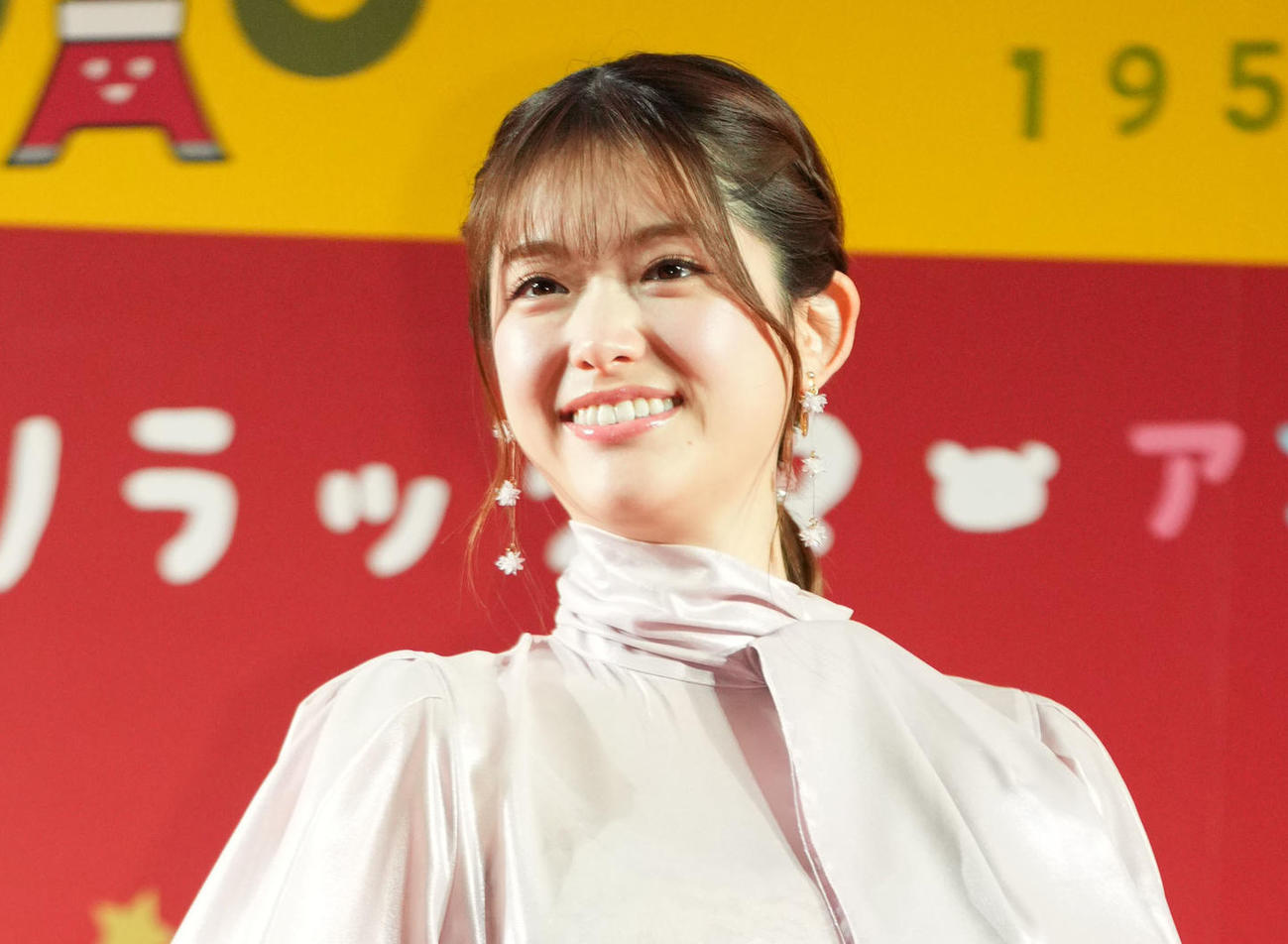 東京タワーライトアップセレモニーに登場した松村沙友理（撮影・横山健太）