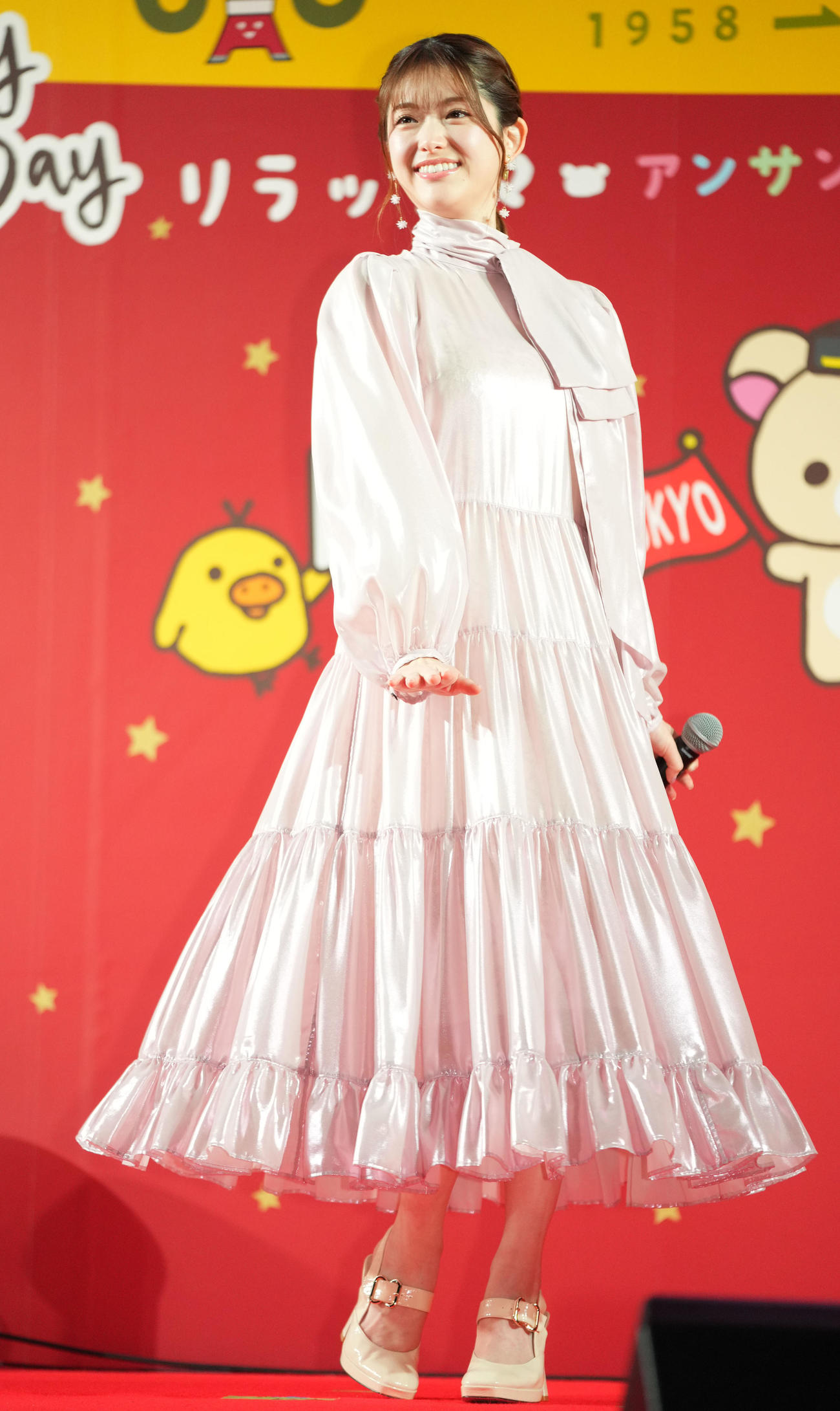 東京タワーライトアップセレモニーに登場した松村沙友理（撮影・横山健太）