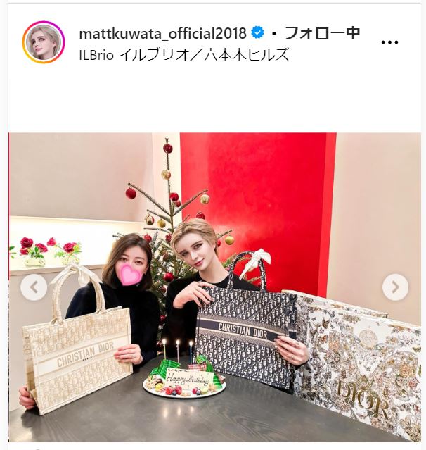 Mattのインスタグラムから