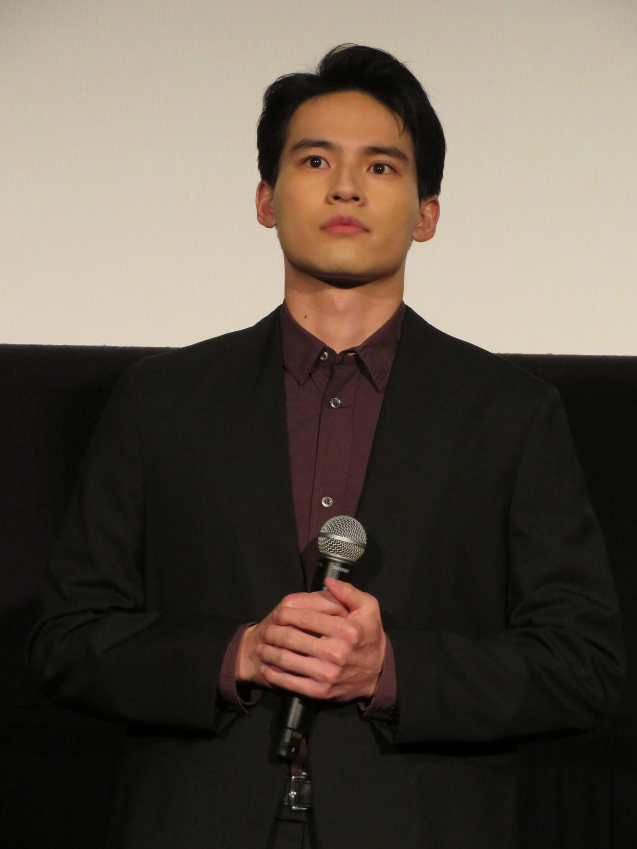 映画「あの花が咲く丘で、君とまた出会えたら。」大ヒット御礼舞台あいさつに登壇した水上恒司（撮影・村上幸将）