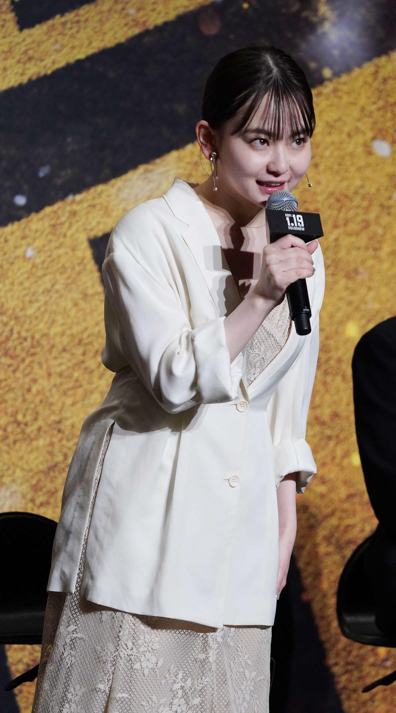 映画「ゴールデンカムイ」完成報告会に臨む山田杏奈（撮影・小沢裕）