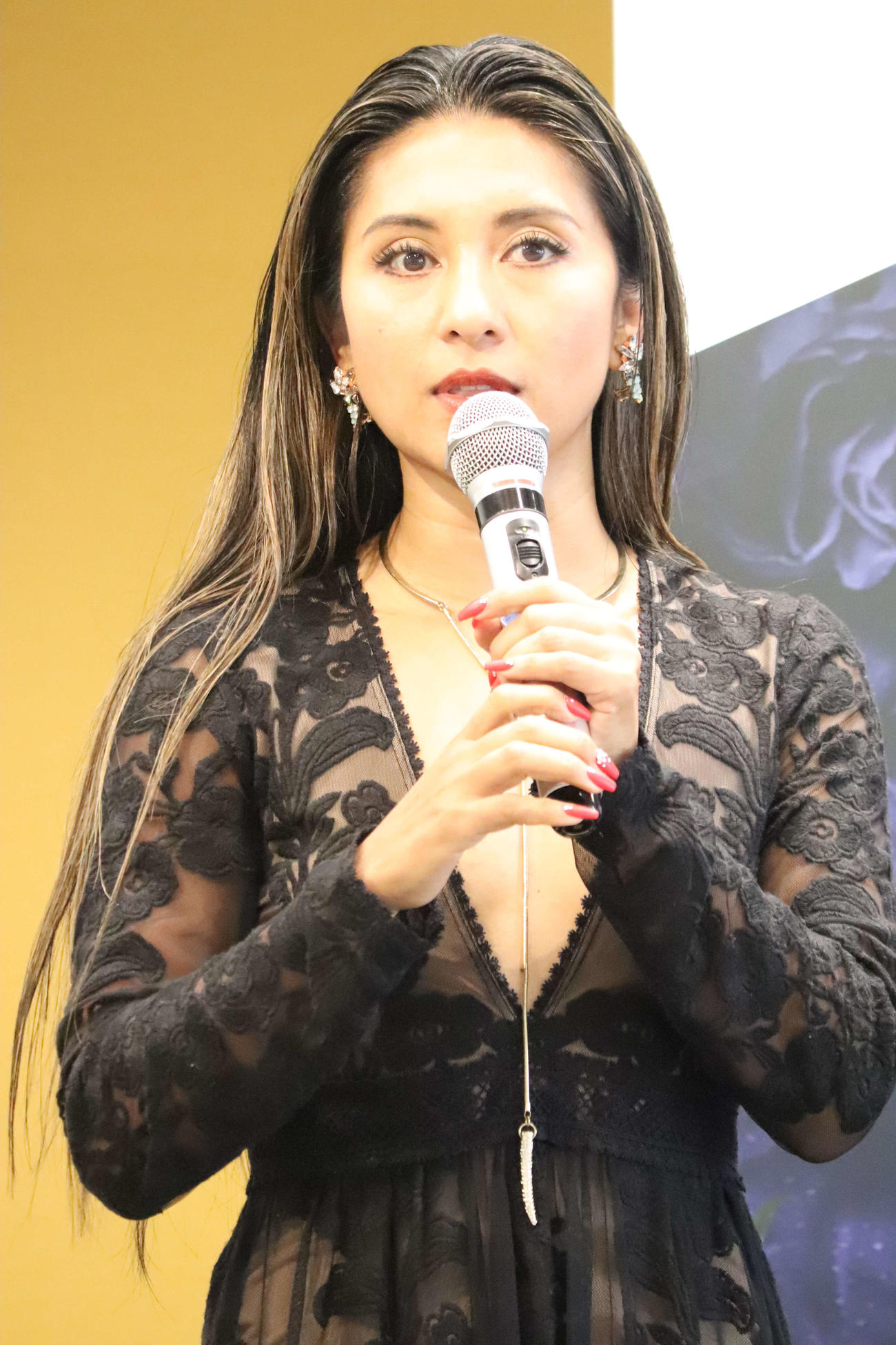 BSTBS1月期ドラマ「夫婦の秘密」制作発表会見に登壇した、主題歌を担当したChe`Nelle（撮影・加藤理沙）