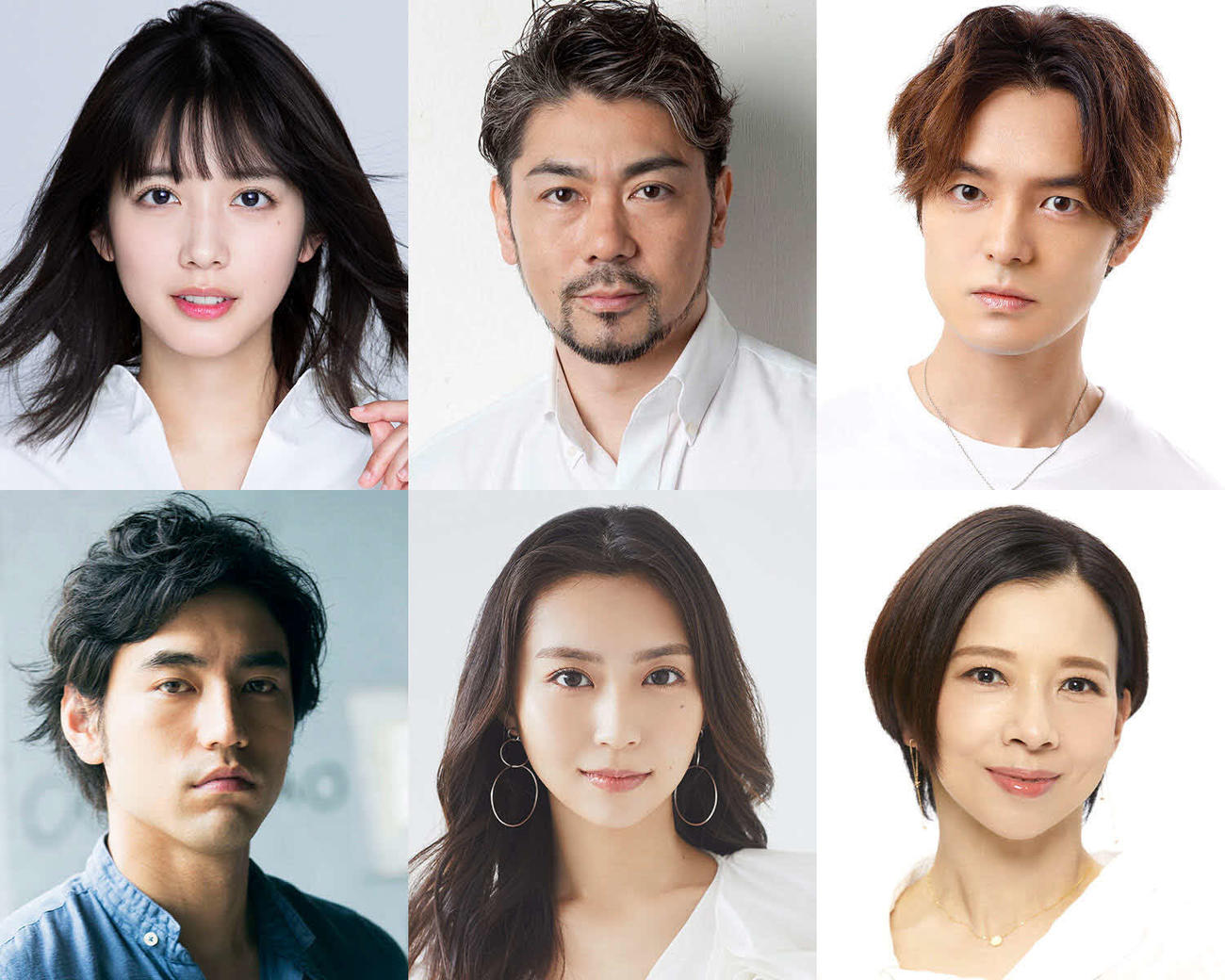 ミュージカル「ハネムーン・イン・ベガス」に出演する上段左から松田るか、岸祐二、上口耕平、下段左から小柳友、青野紗穂、霧矢大夢