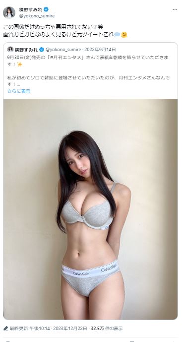 横野すみれのXから