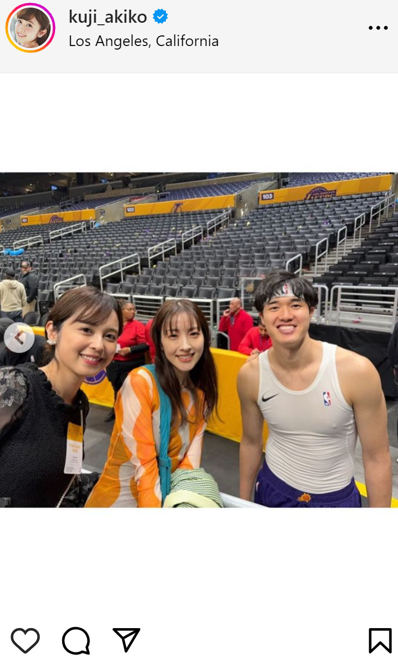 久慈暁子のインスタグラムから