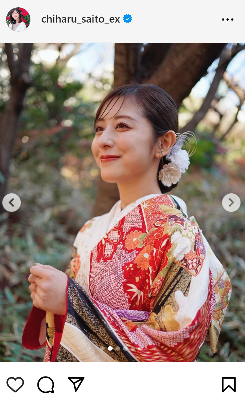 斎藤ちはるアナのインスタグラムから