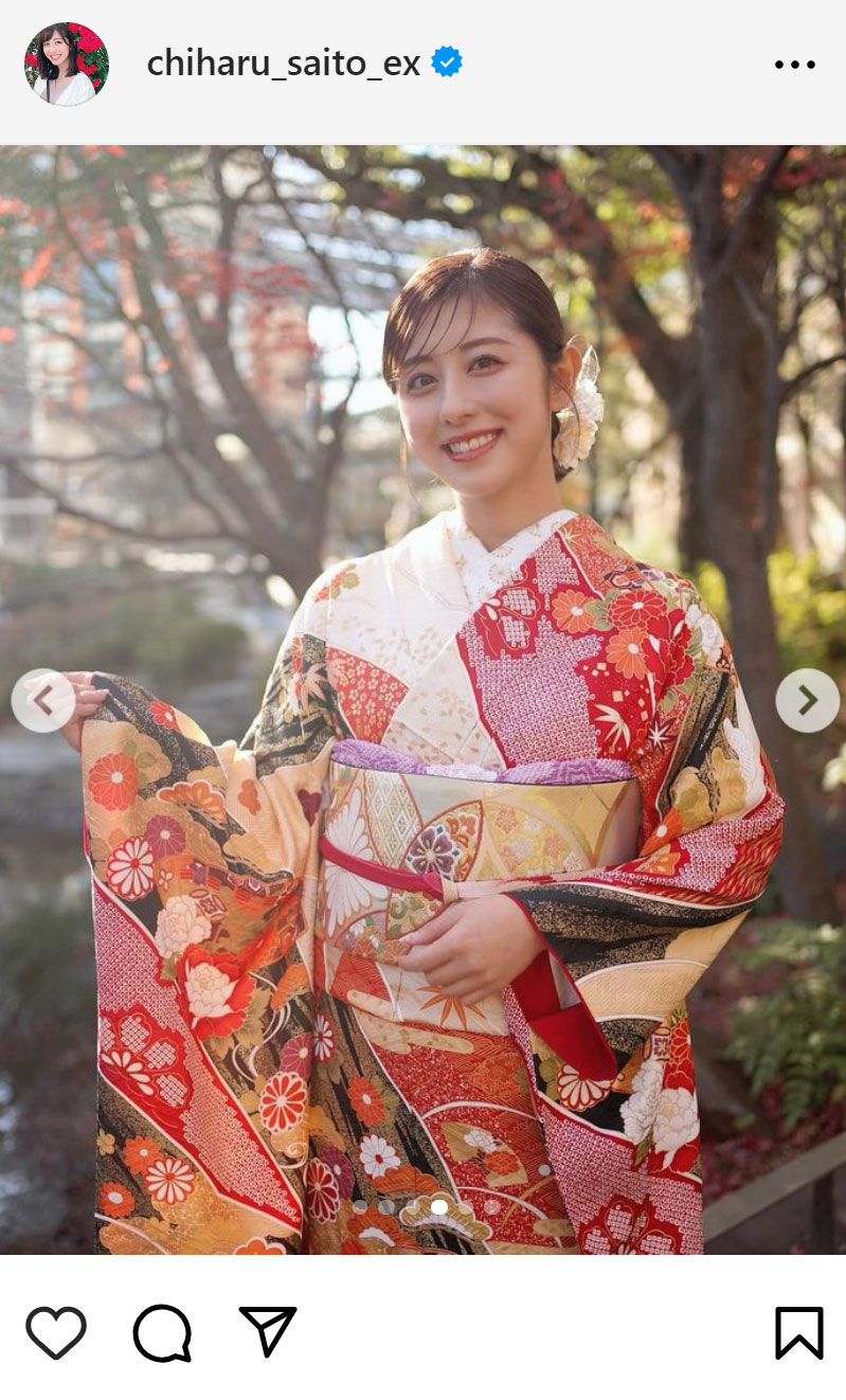 斎藤ちはるアナのインスタグラムから