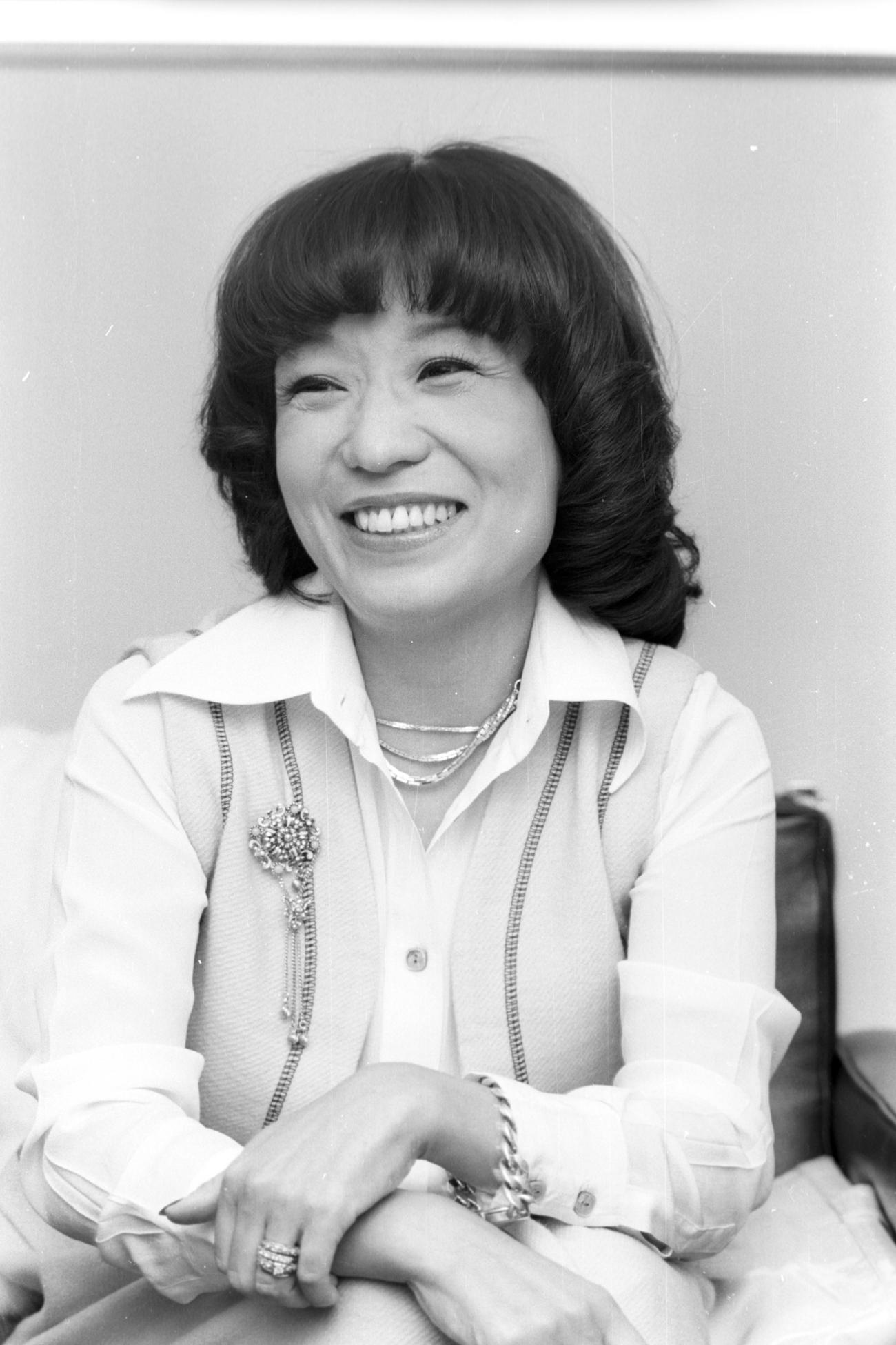 フジテレビ「3時のあなた」の司会者に決まった中村メイコさん（78年3月）