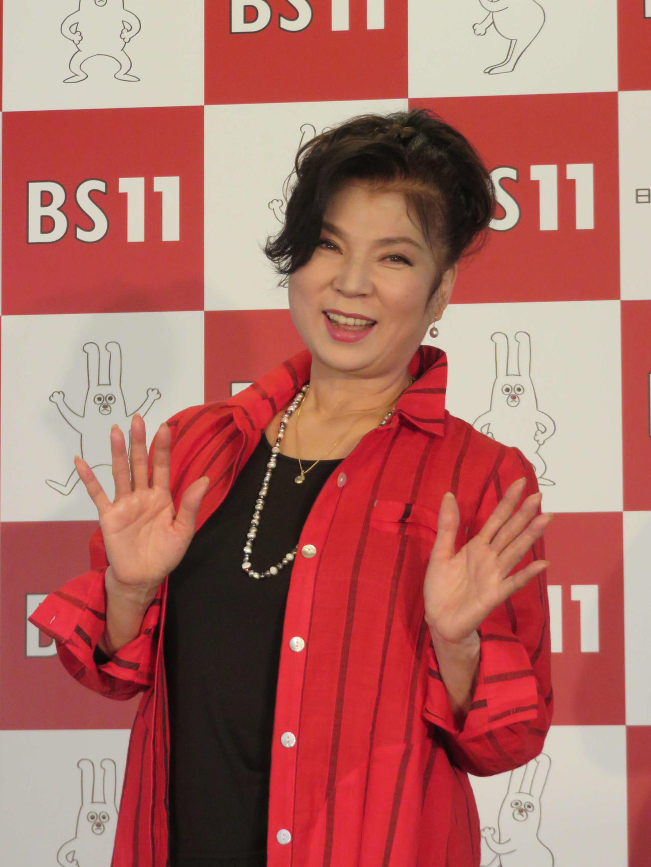 新番組「八代亜紀　いい歌いい話」の会見に出席した八代亜紀さん（19年3月撮影）