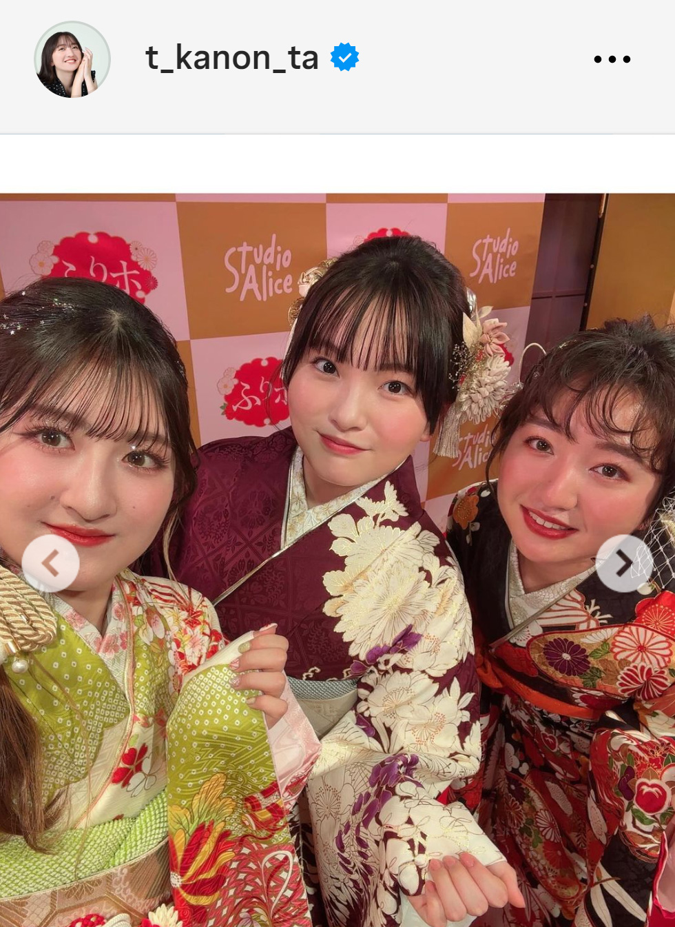 谷花音のインスタグラムから