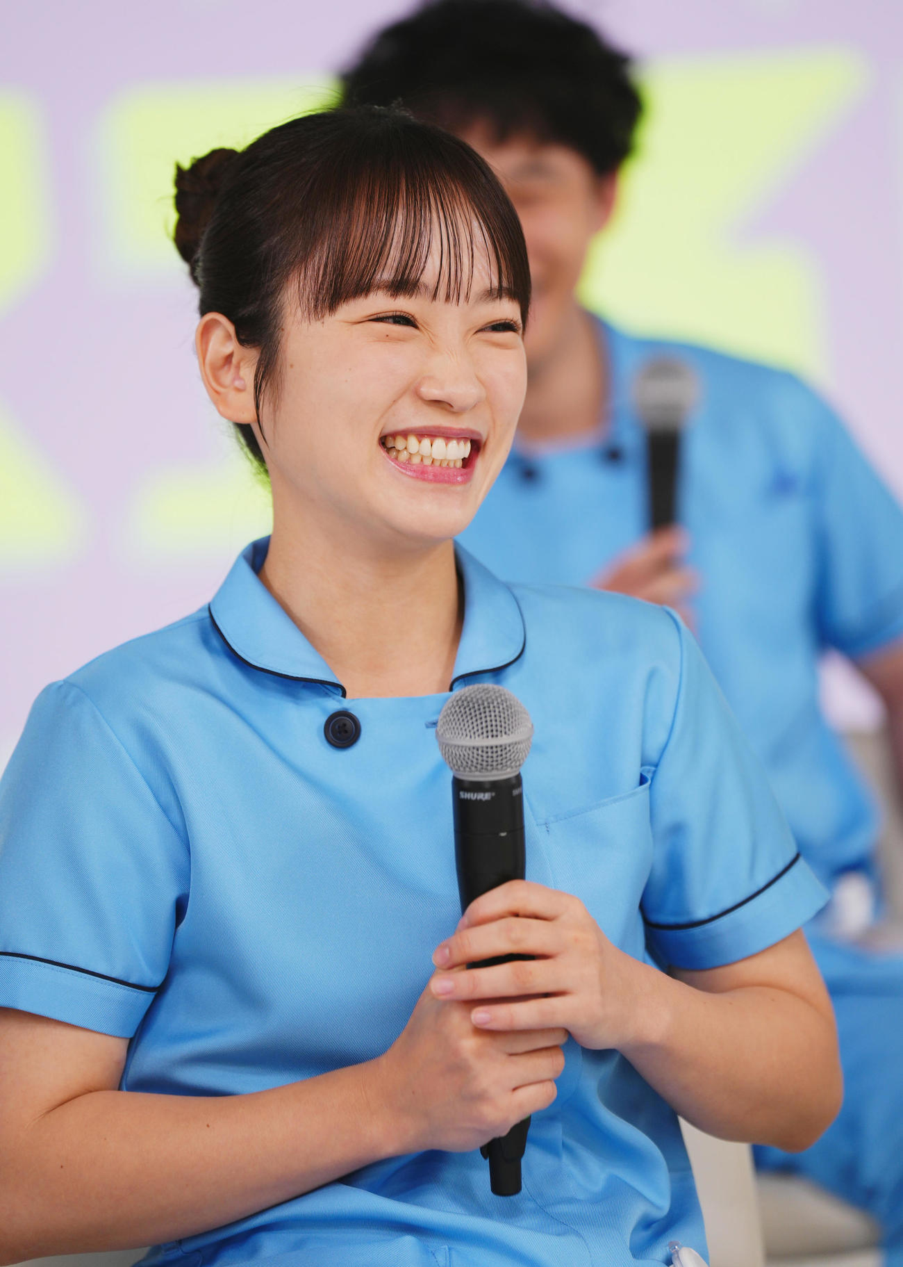 ドラマ「となりのナースエイド」制作発表記者会見に臨んだ川栄李奈（23年12月撮影）