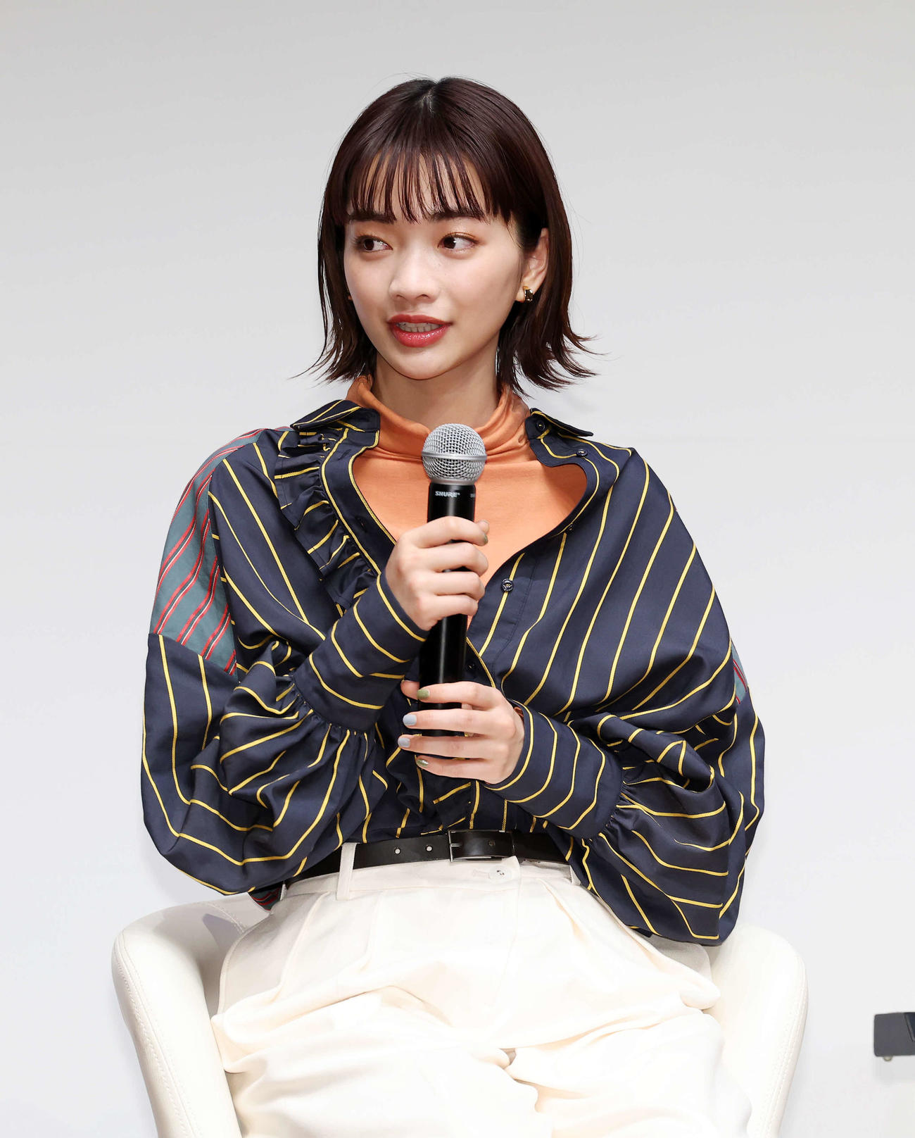 ドラマ「春になったら」製作発表に臨む見上愛（撮影・鈴木正人）