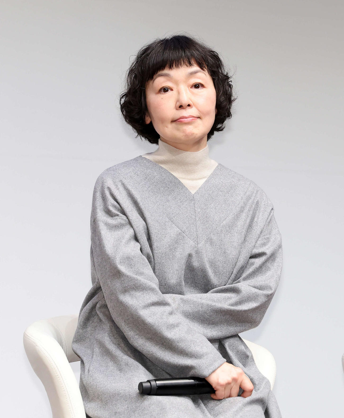 ドラマ「春になったら」製作発表に臨む小林聡美（撮影・鈴木正人）