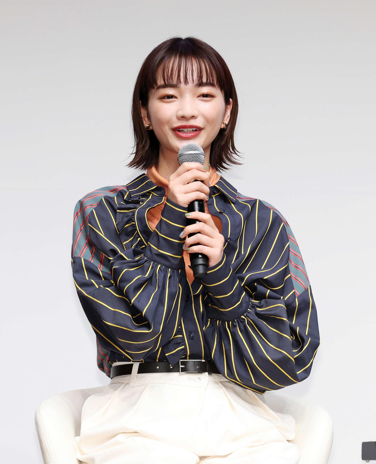 ドラマ「春になったら」製作発表に臨む見上愛（撮影・鈴木正人）