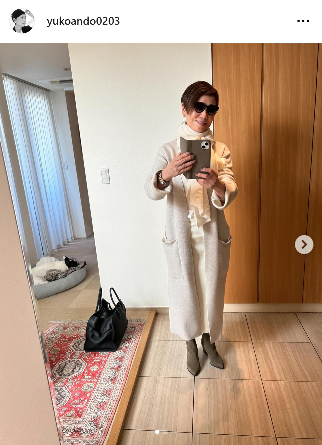 安藤優子のインスタグラムから