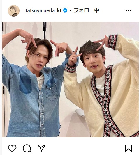 上田竜也の公式インスタグラムから