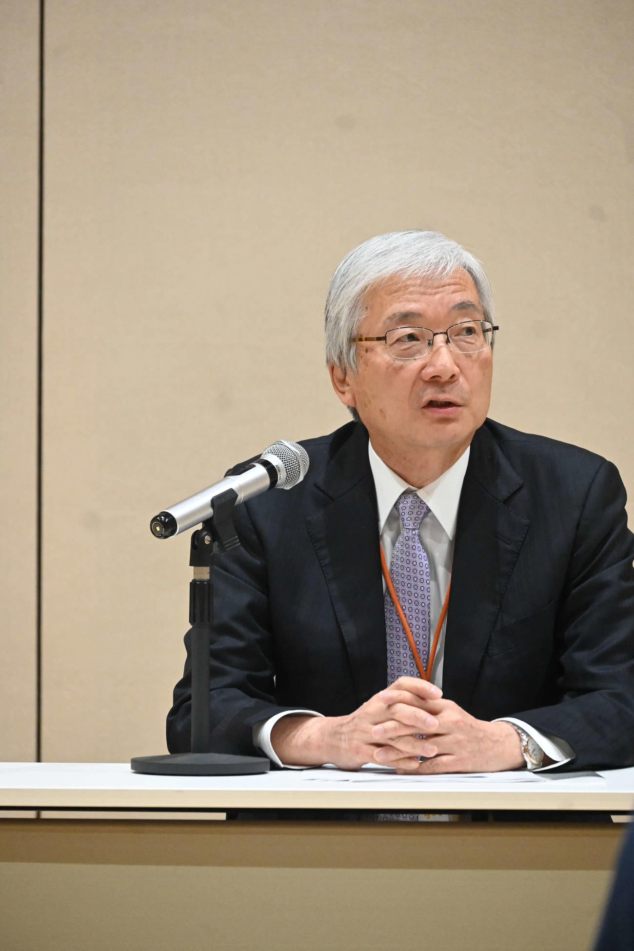 大阪市内で新春会見を行った読売テレビの大橋善光社長（撮影・松浦隆司）