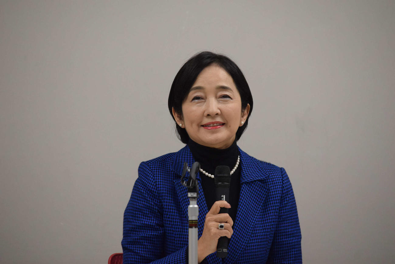 局長定例会見を開催した林理恵・NHK大阪放送局長（撮影・阪口孝志）