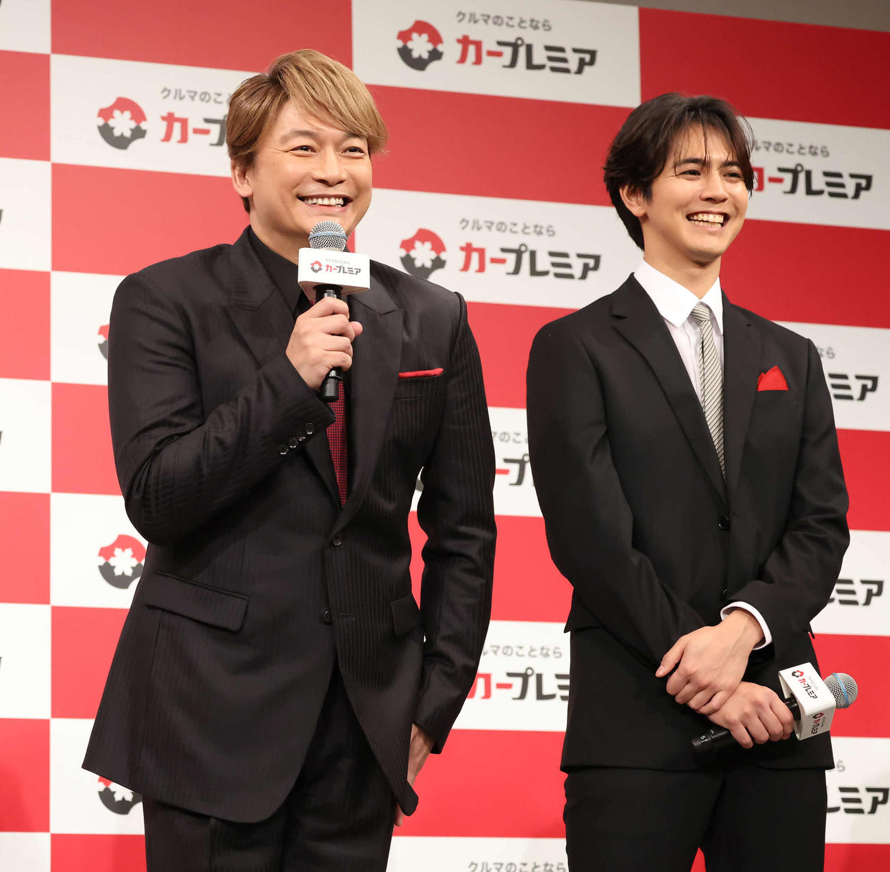 共に結婚を発表した「剛くんは、よく知っています。中丸くんは、あまり接点がないのですが、おふたりともおめでとうございます」と、コメントする香取慎吾（撮影・丹羽敏通）
