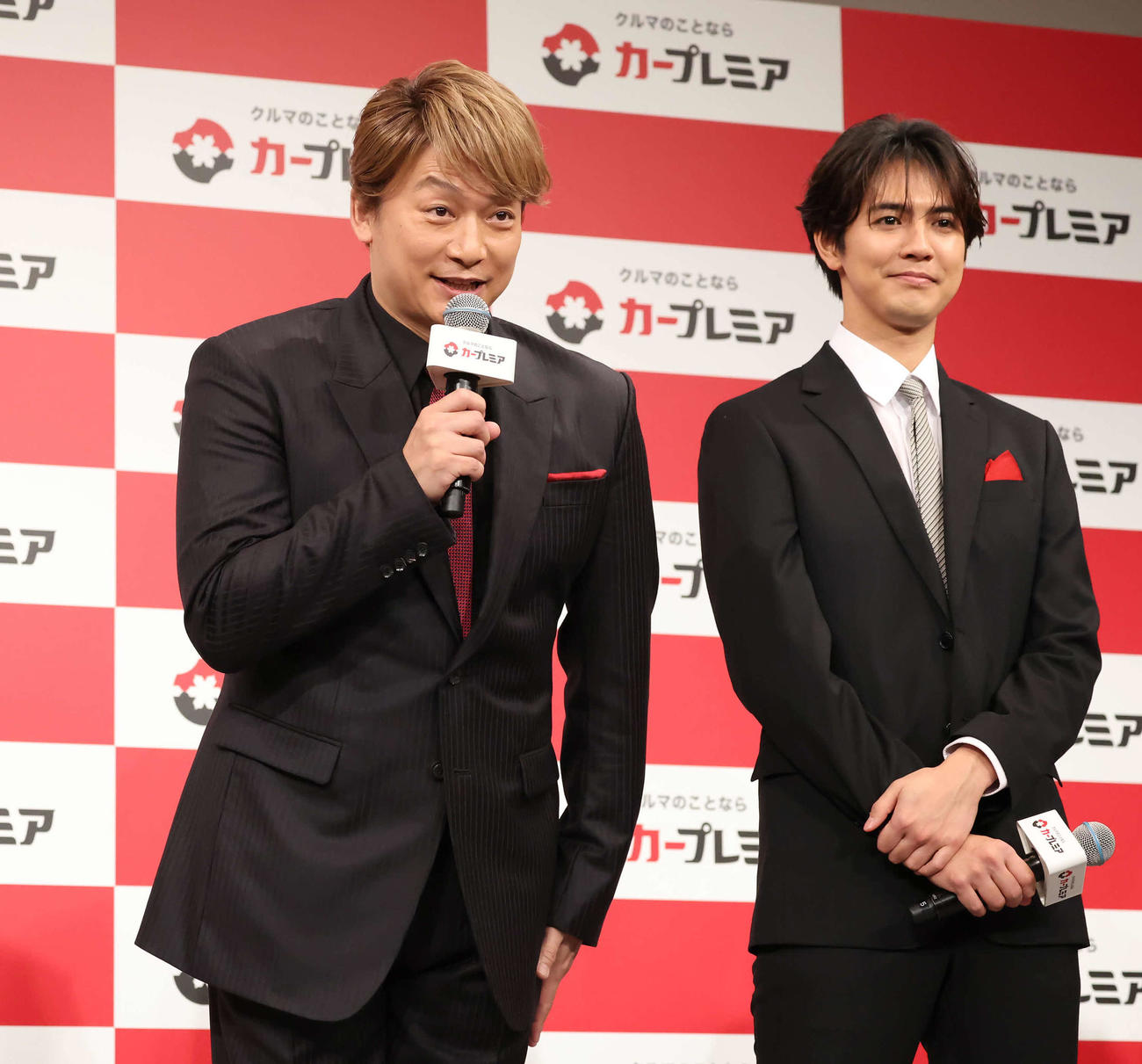 共に結婚を発表した「剛くんは、よく知っています。中丸くんは、あまり接点がないのですが、おふたりともおめでとうございます」と、コメントする香取慎吾（撮影・丹羽敏通）