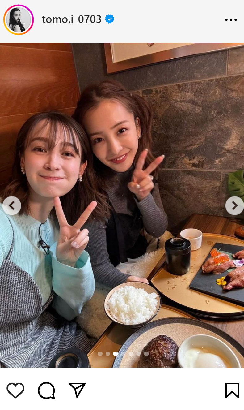 板野友美のインスタグラムから