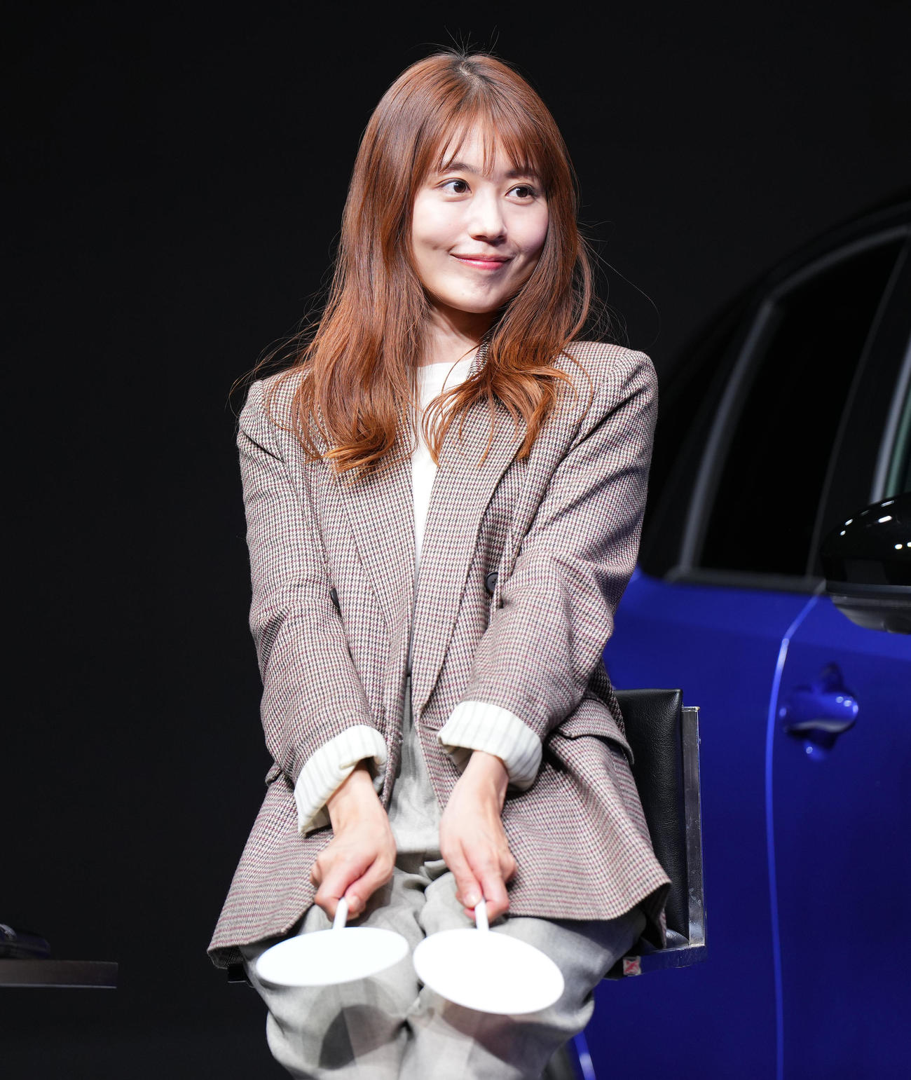 NEW日産ノート発売記念新CM発表会でクイズに答える有村架純（撮影・菅敏）