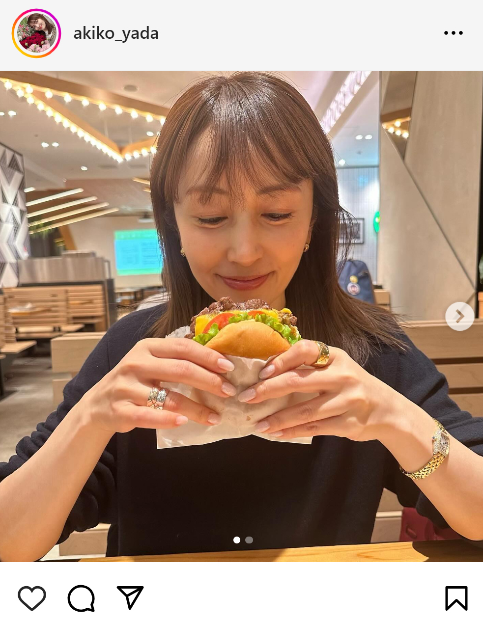 矢田亜希子のインスタグラムから