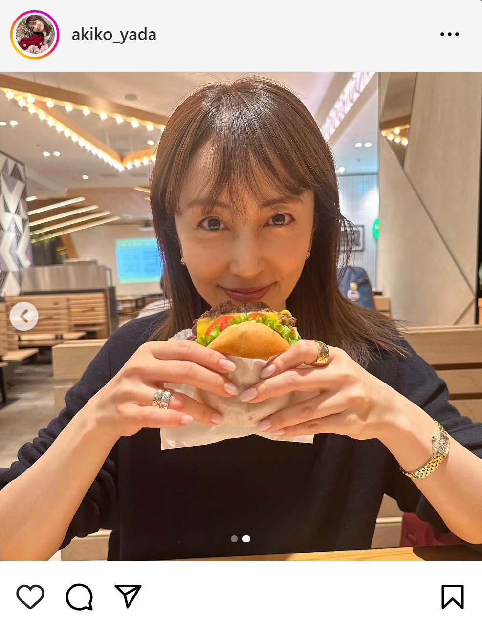 矢田亜希子のインスタグラムから
