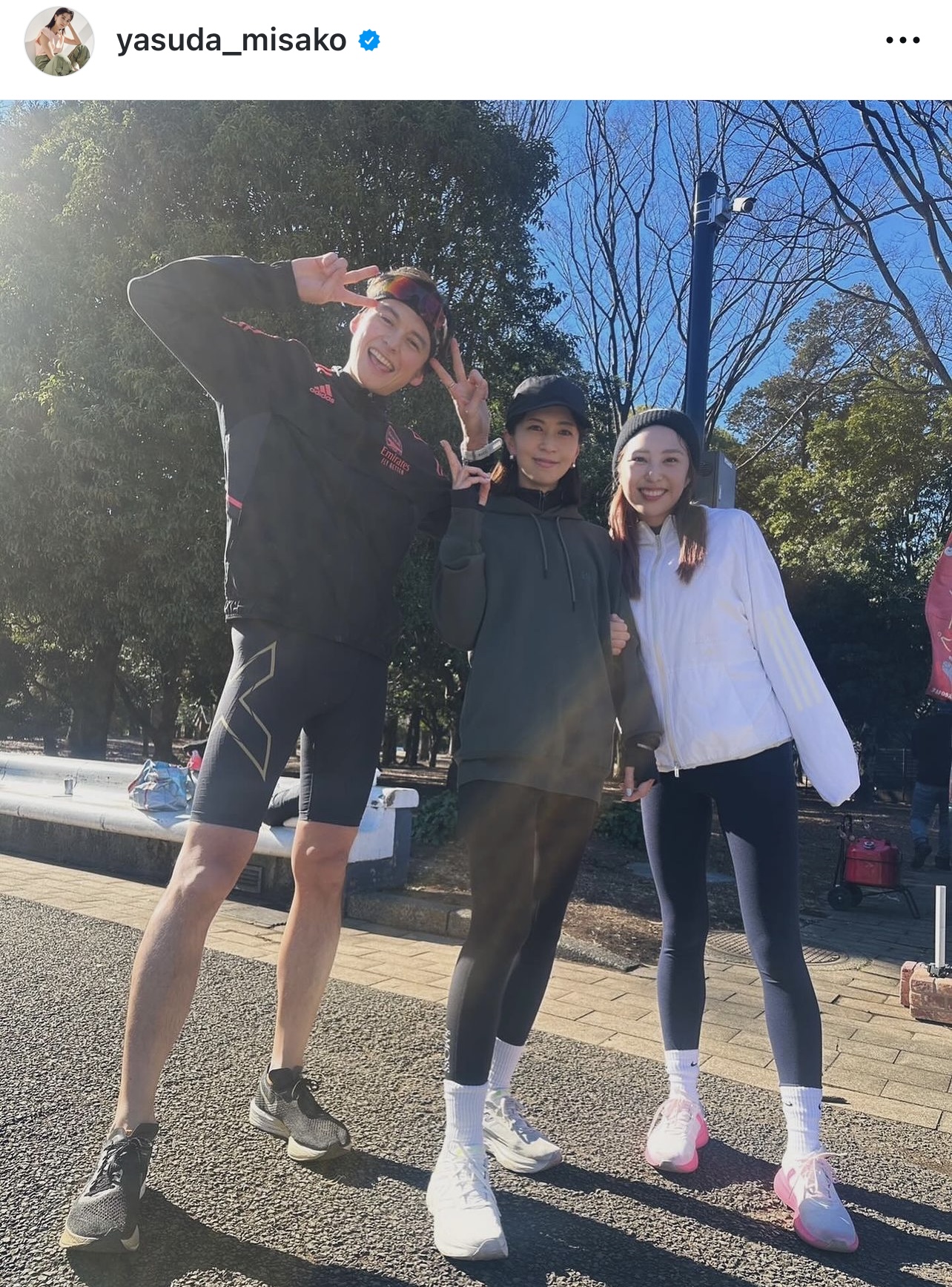 ママ友ランのようす（安田美沙子のインスタグラムから）