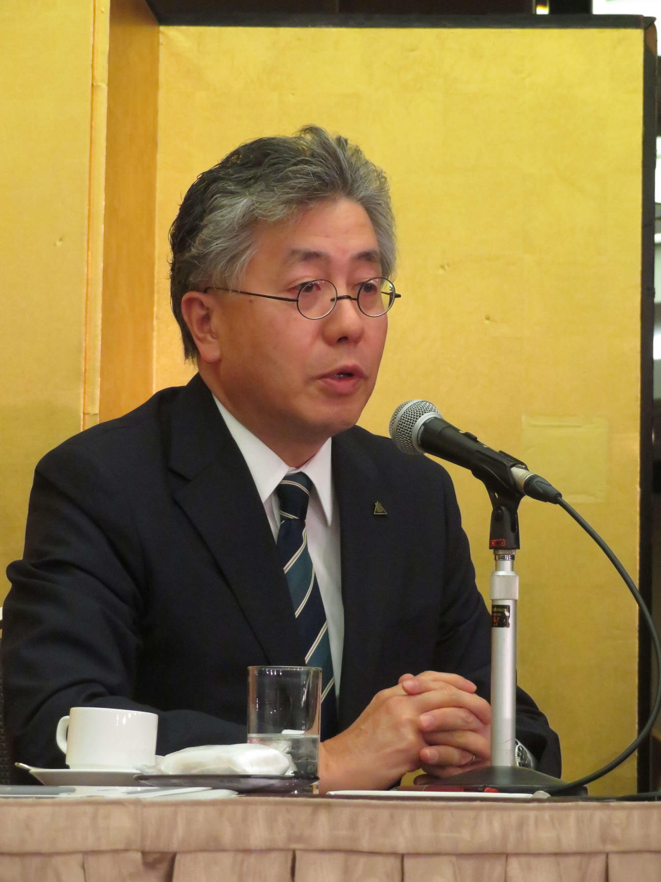 日本映画製作者連盟2024年新年記者発表会に出席した東映の吉村文雄社長（撮影・村上幸将）