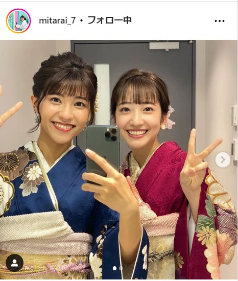 御手洗菜々アナの公式インスタグラムから
