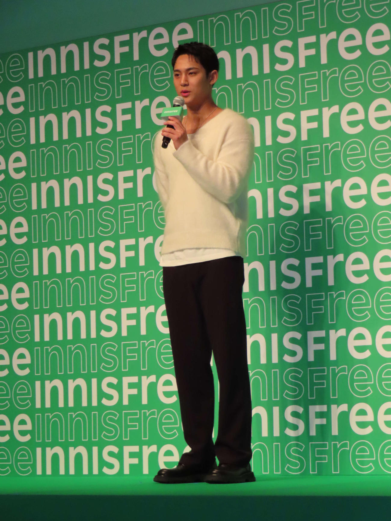 「INNISFREE」のPR発表会に出席したSEVENTEENのMINGYU