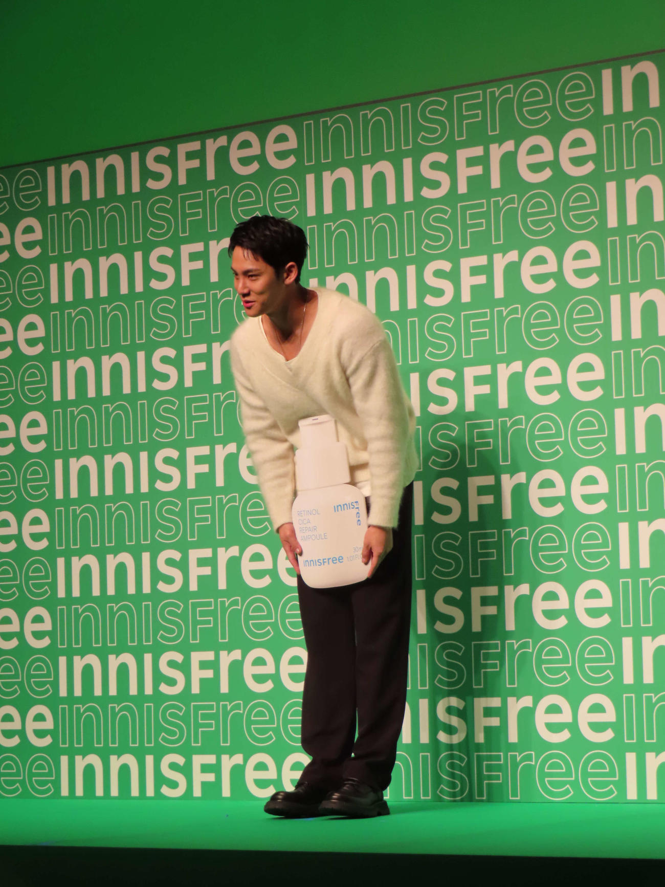 「INNISFREE」のPR発表会に出席したSEVENTEENのMINGYU