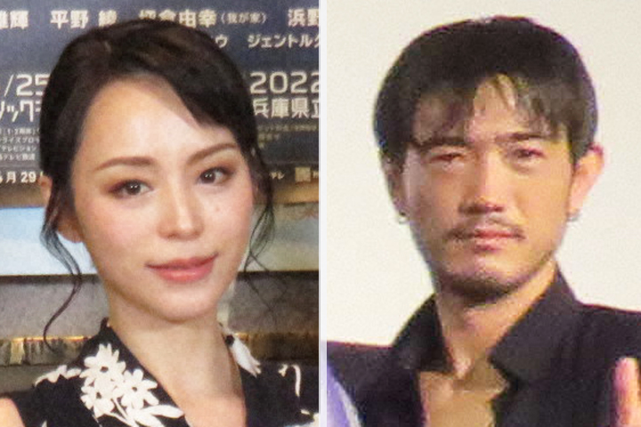 平野綾（左）と谷口賢志