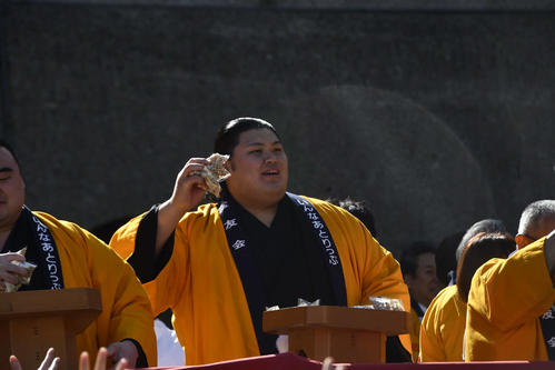 東京・霊友会釈迦(しゃか)殿での節分会に参加した大の里(撮影・平山連)