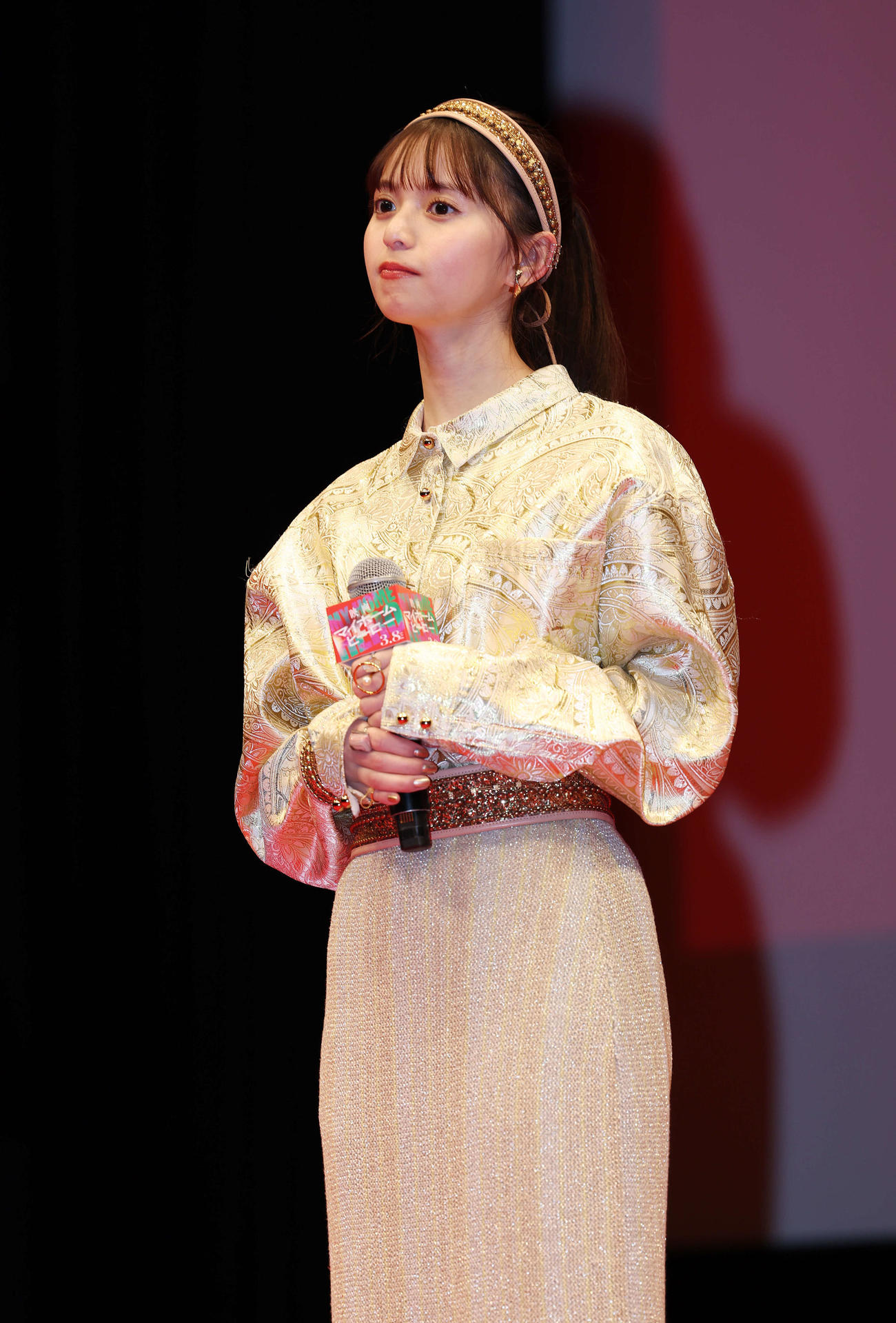 「映画　マイホームヒーロー」完成披露イベントに登壇した齋藤飛鳥（撮影・宮地輝）
