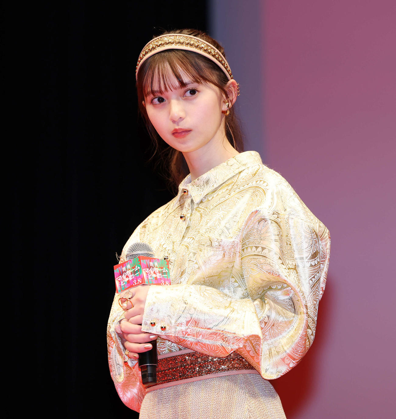 「映画　マイホームヒーロー」完成披露イベントに登壇した齋藤飛鳥（撮影・宮地輝）