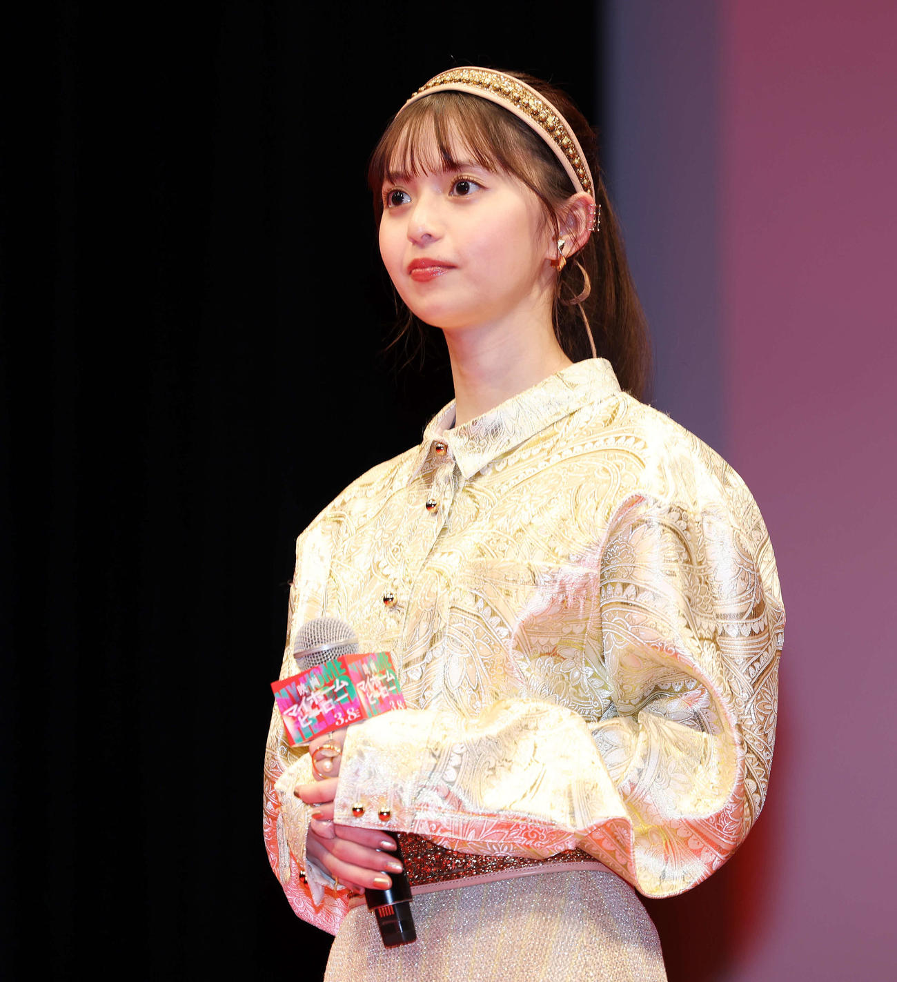 「映画　マイホームヒーロー」完成披露イベントに登壇した齋藤飛鳥（撮影・宮地輝）