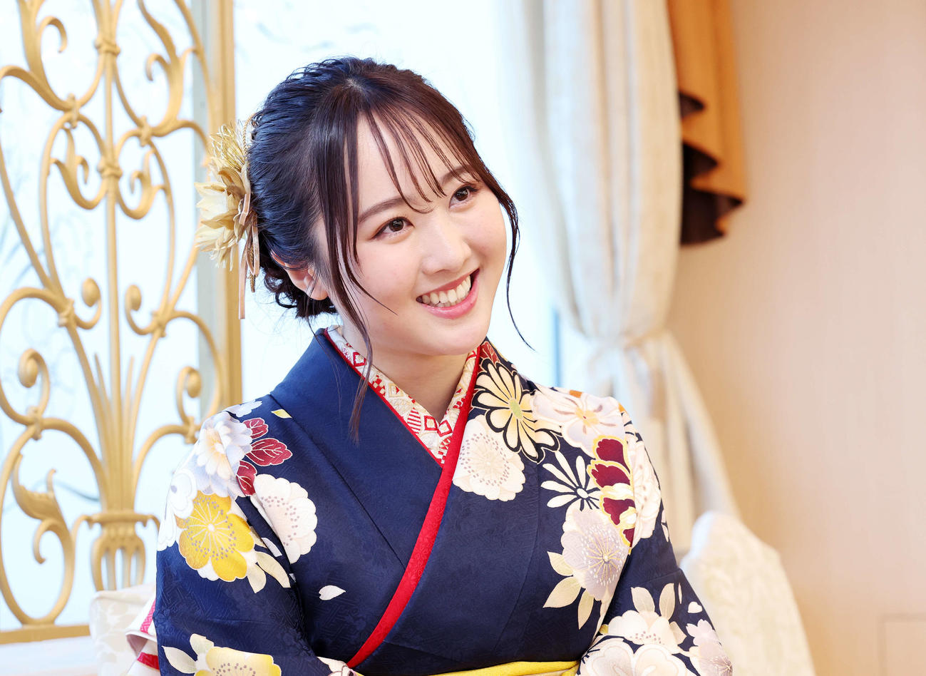 記者の質問に答える本田望結（23年12月撮影）