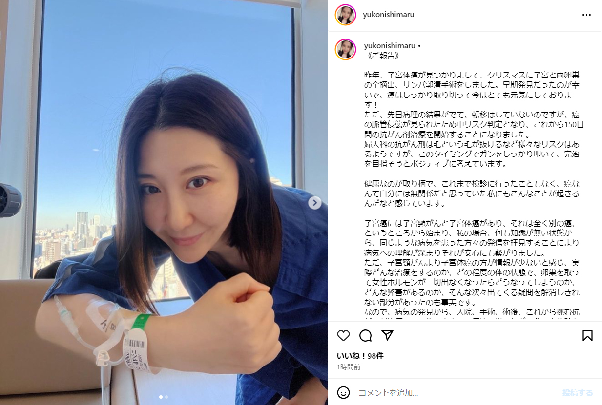 西丸優子のインスタグラムから