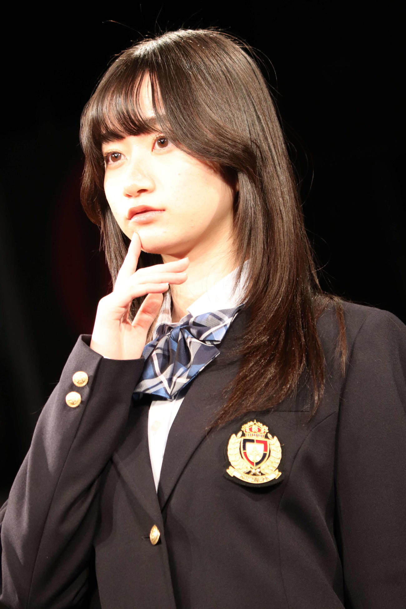 第11回日本制服アワード授賞式に参加した女子準グランプリの紗来（撮影・加藤理沙）