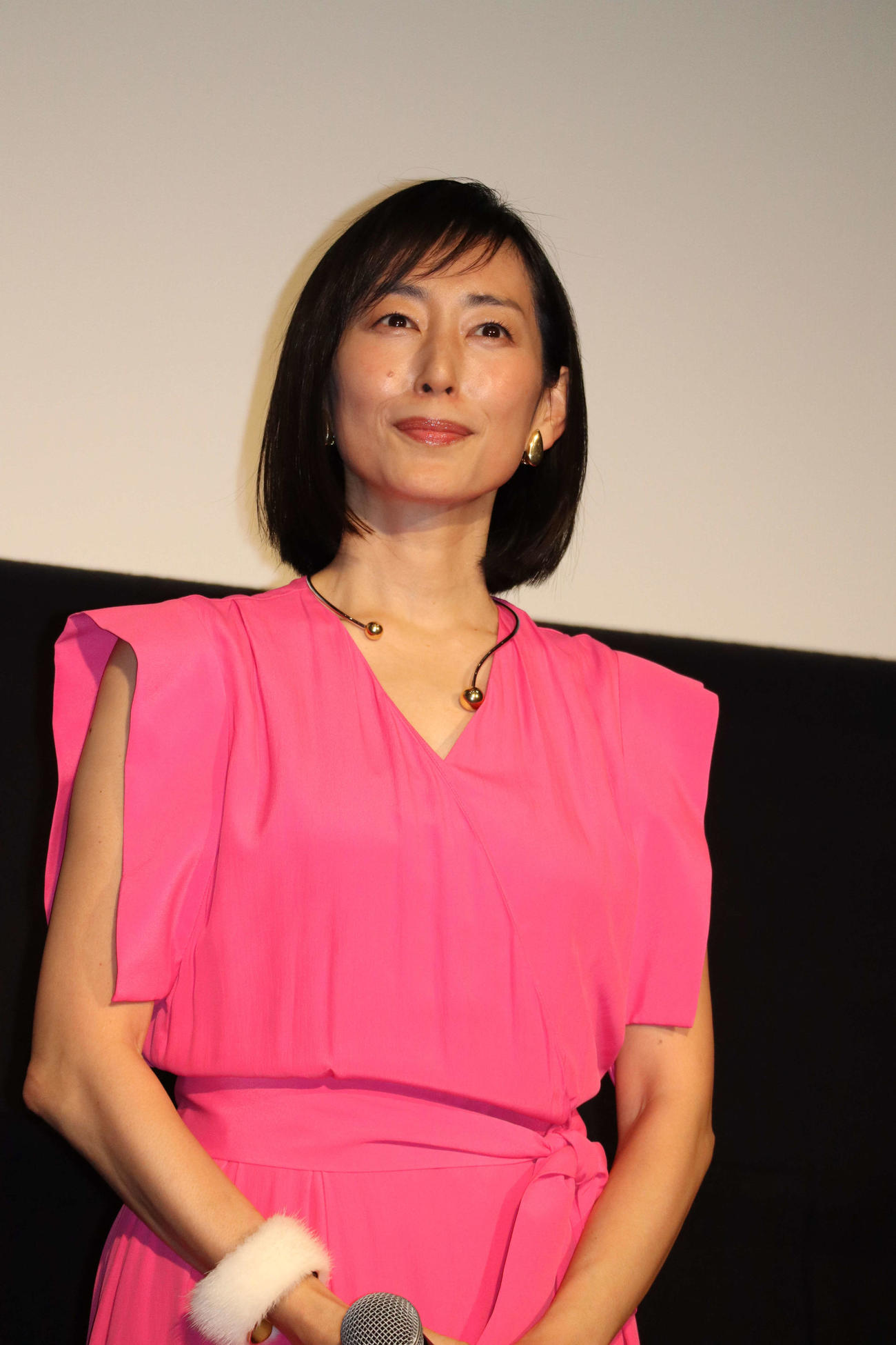 映画「コットンテール」の先行上映舞台あいさつに出席した木村多江