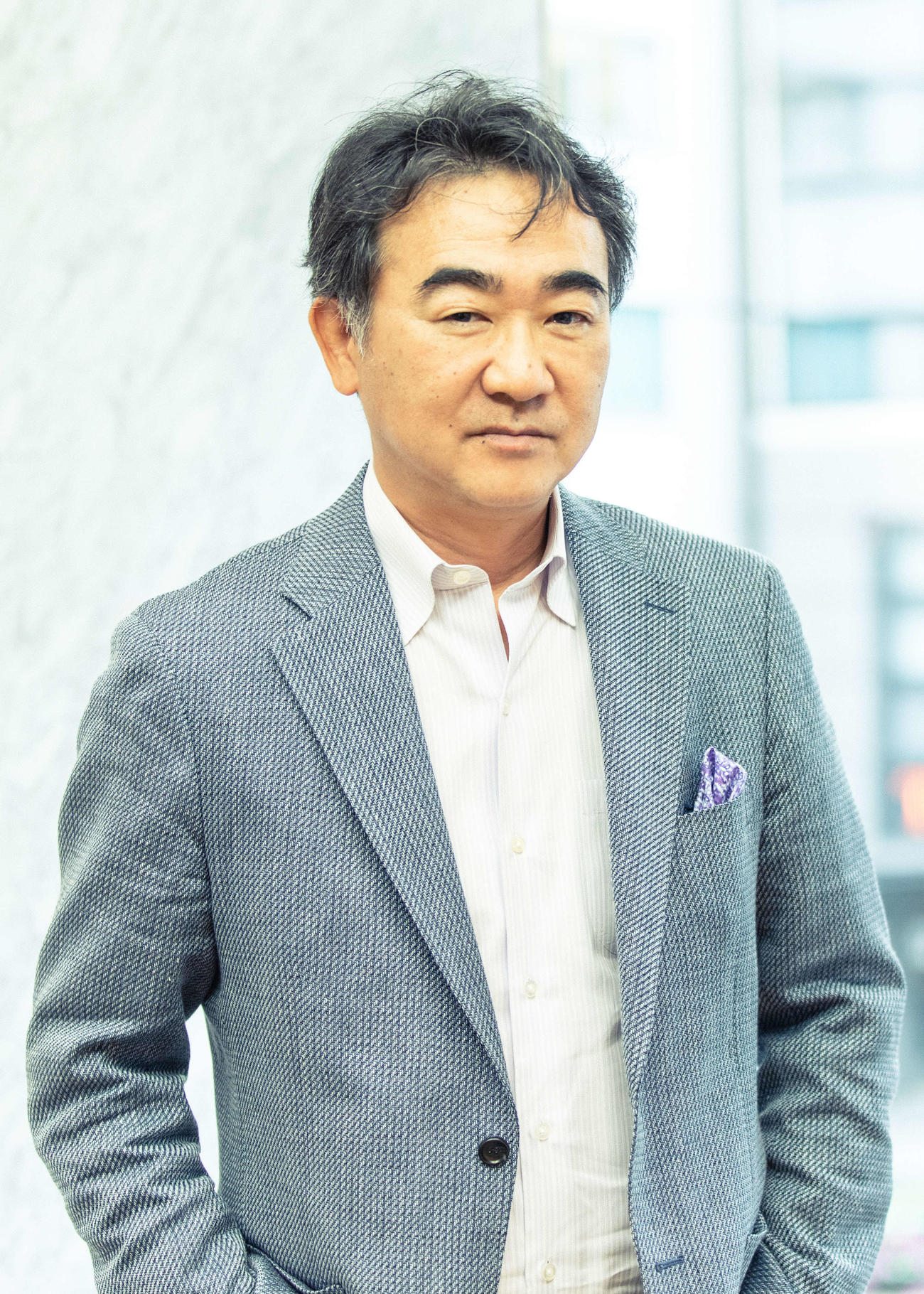 日本テレビ系連続ドラマ「花咲舞が黙ってない」の原作者の池井戸潤氏（三山エリ氏撮影）